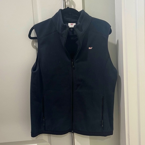 Navy Fleece Full Zip Vest - Picture 2 of 3